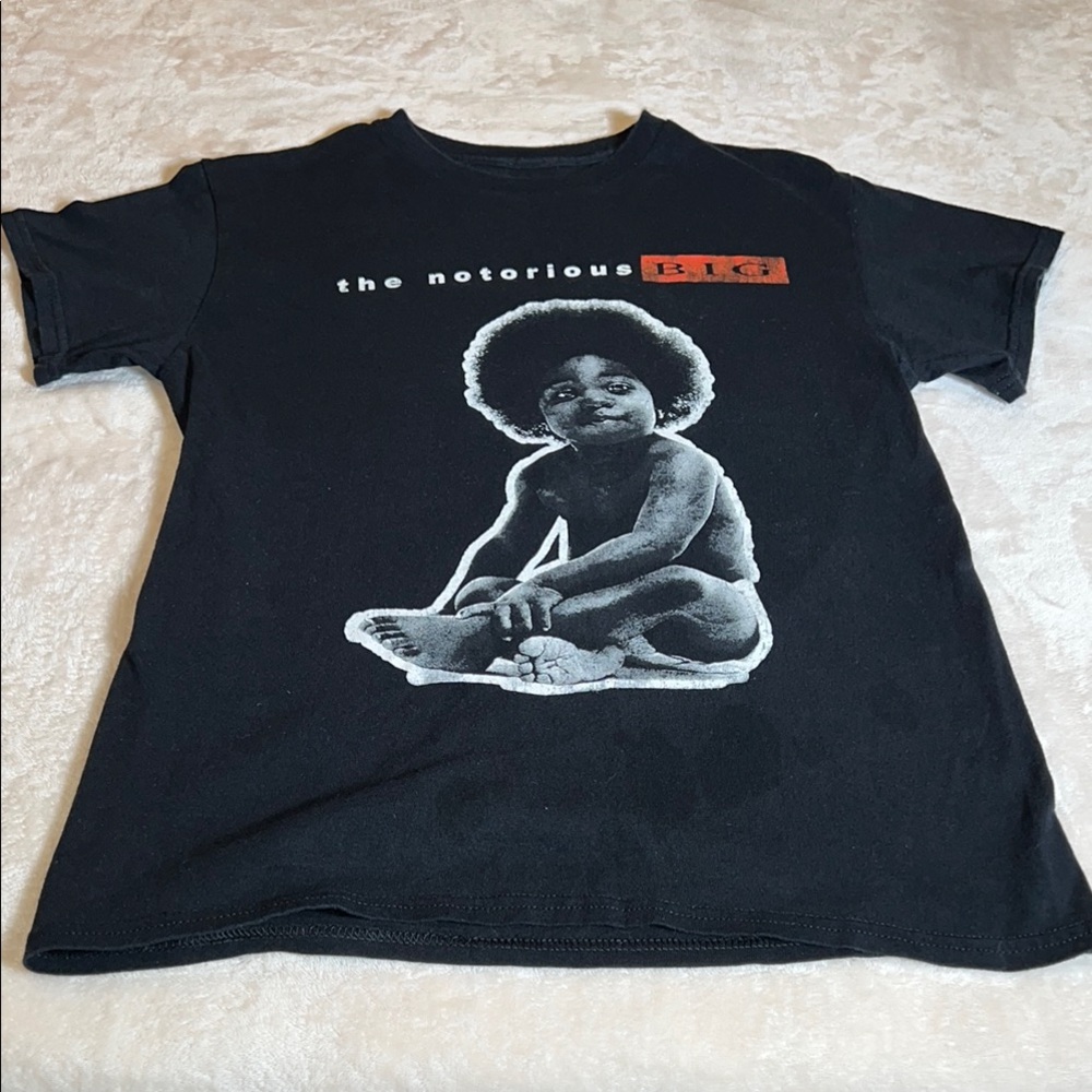 Brooklyn Mint Men’s Black Graphic Short Sleeve Tee Notorious BIG Vintage Style S